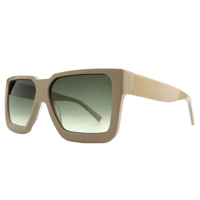 A10836(1) Unisex UV400 Protection taupe / beige Acetate Full Rim Square Modern Sunglasses Eyewear