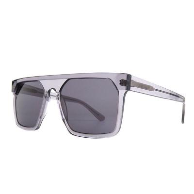 A10835(1) Unisex Scratch Resistant crystal gray Acetate Full Rim Shield Modern Sunglasses Eyewear
