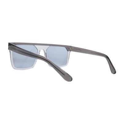 A10835(3) Unisex Hand Polished crystal gray Acetate Full Rim Shield Modern Sunglasses Eyewear