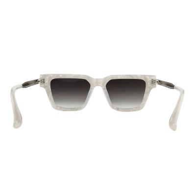 A10823(1) Unisex Durable crystal marble / pearlescent white Acetate Full Rim Square Modern Sunglasses Eyewear