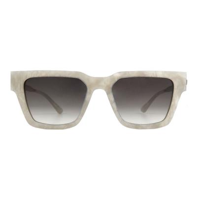 A10823(1) Unisex Durable crystal marble / pearlescent white Acetate Full Rim Square Modern Sunglasses Eyewear