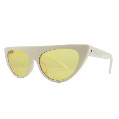 A10825(3) Women's Hand Polished yellow Acetate Full Rim Cat Eye Vintage Sunglasses Eyewear