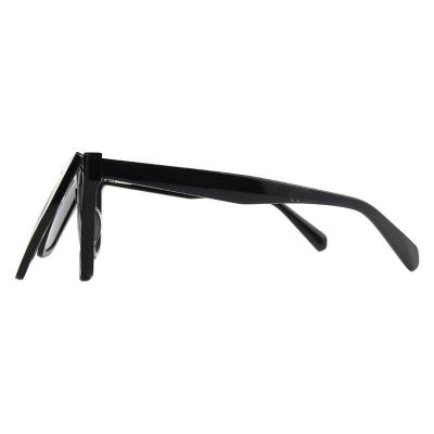 A10831(1) Women's Polarized black Acetate Full Rim Cat Eye Modern Sunglasses Eyewear
