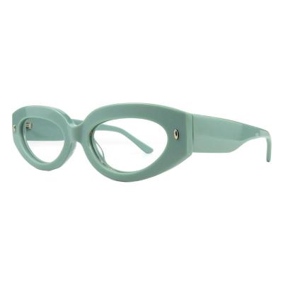 A10824(1) Women's Premium Quality sage green Acetate Full Rim Oval Vintage Sunglasses Eyewear