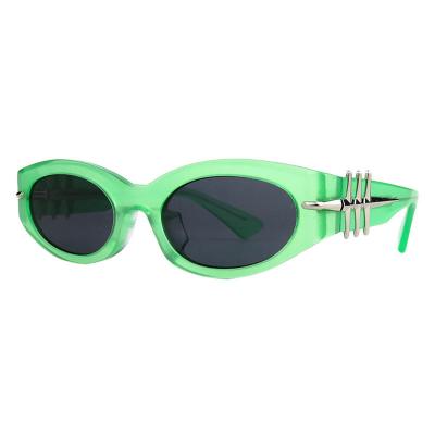 A10830(1) Women's Durable crystal green Acetate Full Rim Oval Modern Sunglasses Eyewear