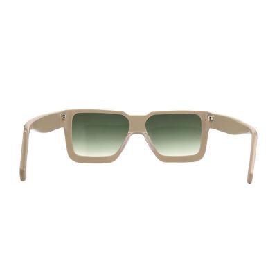 A10836(1) Unisex UV400 Protection taupe / beige Acetate Full Rim Square Modern Sunglasses Eyewear
