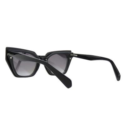 A10831(1) Women's Polarized black Acetate Full Rim Cat Eye Modern Sunglasses Eyewear