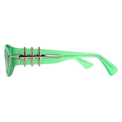 A10830(1) Women's Durable crystal green Acetate Full Rim Oval Modern Sunglasses Eyewear