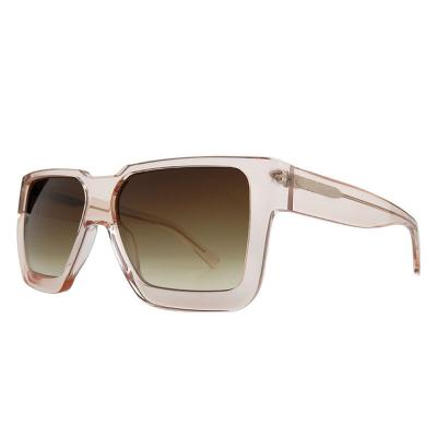 A10836(2) Unisex Spring Hinge taupe / beige Acetate Full Rim Square Modern Sunglasses Eyewear