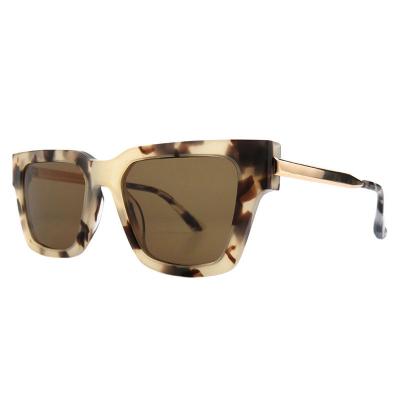 A10823(3) Unisex UV400 Protection crystal marble / pearlescent white Acetate Full Rim Square Modern Sunglasses Eyewear