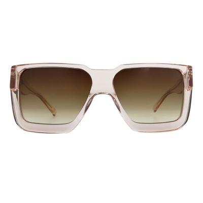 A10836(2) Unisex Spring Hinge taupe / beige Acetate Full Rim Square Modern Sunglasses Eyewear