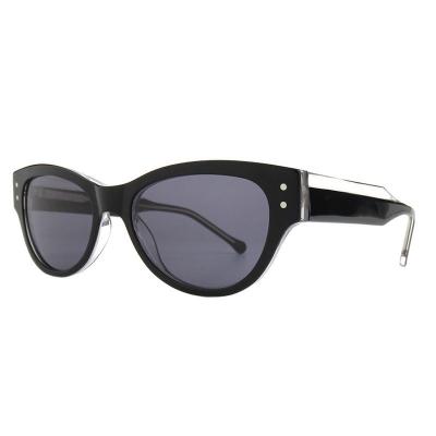 A10816(1) Women's Spring Hinge black Acetate Full Rim Cat Eye Vintage Sunglasses Eyewear