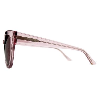 A10832(1) Women's UV400 Protection crystal pink Acetate Full Rim Cat Eye Modern Sunglasses Eyewear