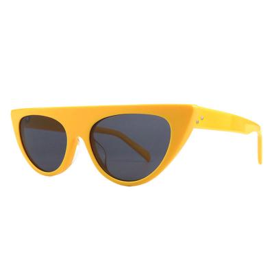A10825(1) Women's Polarized yellow Acetate Full Rim Cat Eye Vintage Sunglasses Eyewear