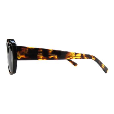 A10819(2) Unisex UV400 Protection black Acetate Full Rim Geometric Modern Sunglasses Eyewear