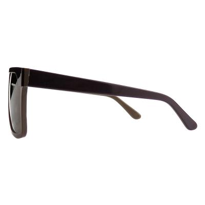 A10835(2) Unisex Premium Quality crystal gray Acetate Full Rim Shield Modern Sunglasses Eyewear