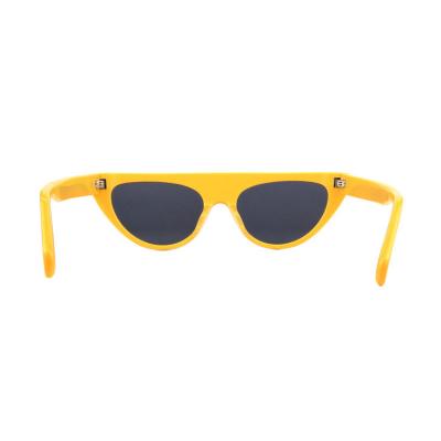 A10825(1) Women's Polarized yellow Acetate Full Rim Cat Eye Vintage Sunglasses Eyewear