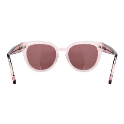 A10832(1) Women's UV400 Protection crystal pink Acetate Full Rim Cat Eye Modern Sunglasses Eyewear
