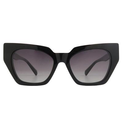 A10831(1) Women's Polarized black Acetate Full Rim Cat Eye Modern Sunglasses Eyewear