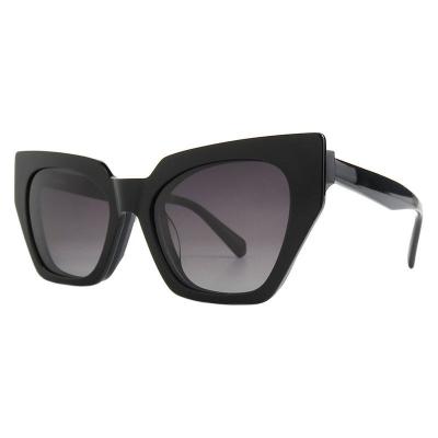 A10831(1) Women's Polarized black Acetate Full Rim Cat Eye Modern Sunglasses Eyewear