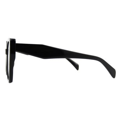 A10852(1) Women's Hand Polished black Acetate Full Rim Cat Eye Modern Sunglasses Eyewear