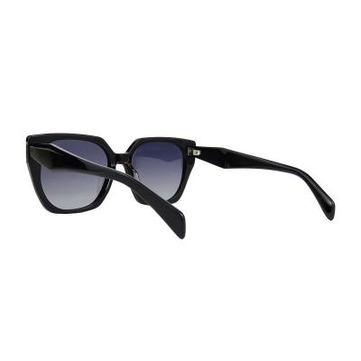 A10852(1) Women's Hand Polished black Acetate Full Rim Cat Eye Modern Sunglasses Eyewear