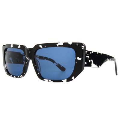 A10849(2) Unisex Polarized black Acetate Full Rim Square Modern Sunglasses Eyewear