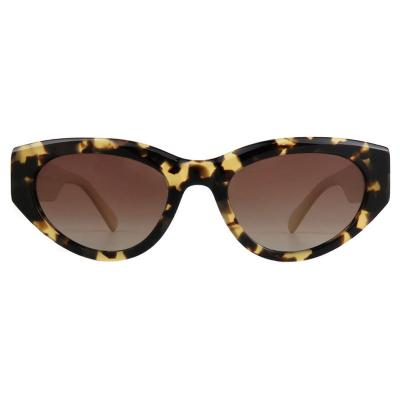 A10858(2) Women's Durable crystal brown / amber Acetate Full Rim Cat Eye Vintage Sunglasses Eyewear