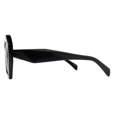 A10856(1) Women's Spring Hinge black Acetate Full Rim Geometric Modern Sunglasses Eyewear