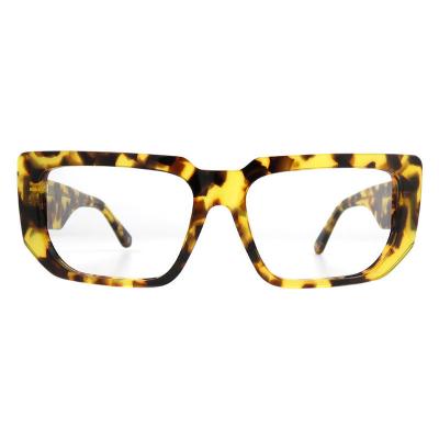 A10849(3) Unisex Hand Polished black Acetate Full Rim Square Modern Sunglasses Eyewear