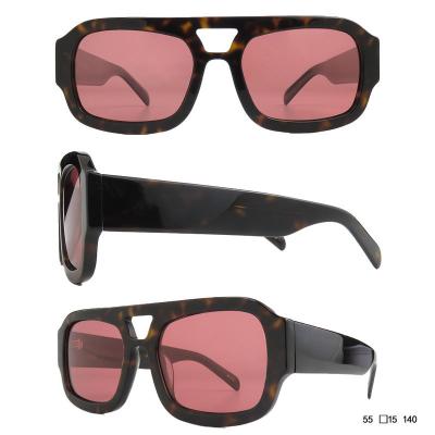 A10861(5) Unisex Durable tortoise Acetate Full Rim Square Modern Sunglasses Eyewear