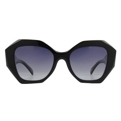 A10856(1) Women's Spring Hinge black Acetate Full Rim Geometric Modern Sunglasses Eyewear
