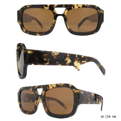 A10861(4) Unisex Scratch Resistant tortoise Acetate Full Rim Square Modern Sunglasses Eyewear