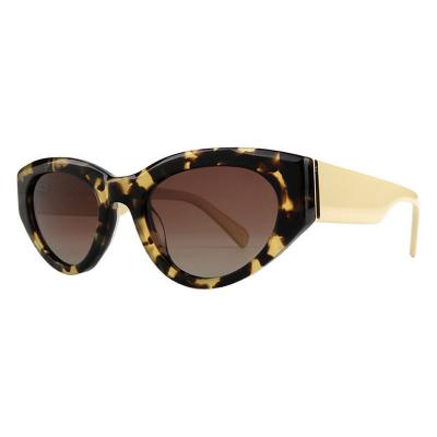 A10858(2) Women's Durable crystal brown / amber Acetate Full Rim Cat Eye Vintage Sunglasses Eyewear