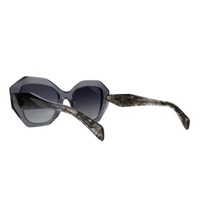 A10856(4) Women's Polarized black Acetate Full Rim Geometric Modern Sunglasses Eyewear