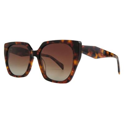 A10852(3) Women's Polarized black Acetate Full Rim Cat Eye Modern Sunglasses Eyewear