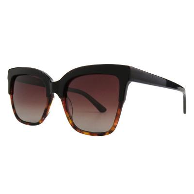 A10851(3) Women's Scratch Resistant burgundy with red tortoise pattern Acetate Full Rim Square Modern Sunglasses Eyewear