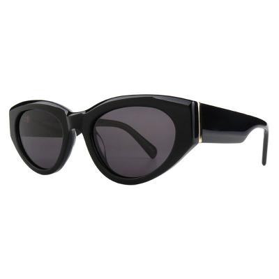 A10858(3) Women's Polarized crystal brown / amber Acetate Full Rim Cat Eye Vintage Sunglasses Eyewear
