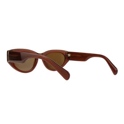 A10858(1) Women's Premium Quality crystal brown / amber Acetate Full Rim Cat Eye Vintage Sunglasses Eyewear