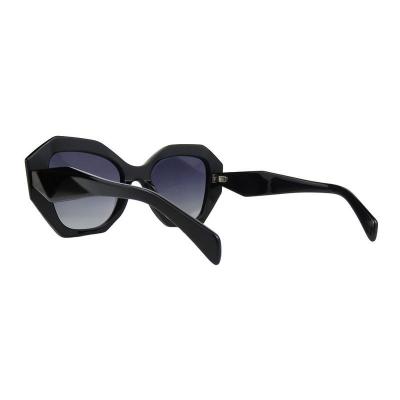 A10856(1) Women's Spring Hinge black Acetate Full Rim Geometric Modern Sunglasses Eyewear
