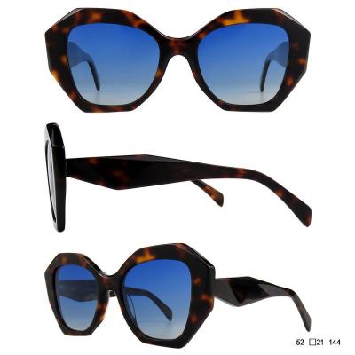 A10856(3) Women's Scratch Resistant black Acetate Full Rim Geometric Modern Sunglasses Eyewear