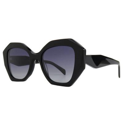 A10856(1) Women's Spring Hinge black Acetate Full Rim Geometric Modern Sunglasses Eyewear