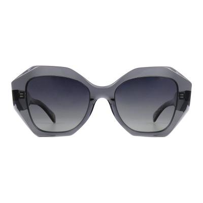 A10856(4) Women's Polarized black Acetate Full Rim Geometric Modern Sunglasses Eyewear