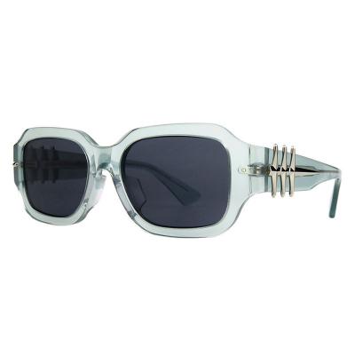 A10850(2) Unisex UV400 Protection olive green crystal Acetate Full Rim Geometric Vintage Sunglasses Eyewear