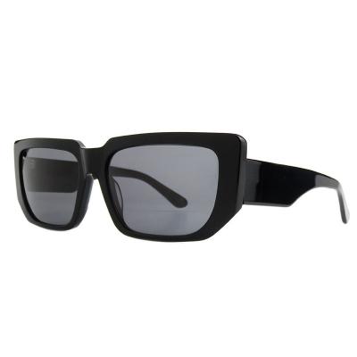 A10849(1) Unisex Hand Polished black Acetate Full Rim Square Modern Sunglasses Eyewear