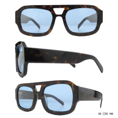 A10861(6) Unisex Spring Hinge tortoise Acetate Full Rim Square Modern Sunglasses Eyewear