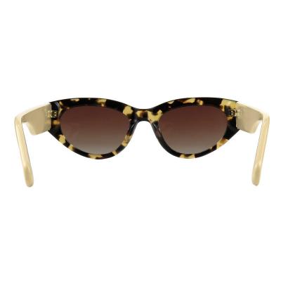 A10858(2) Women's Durable crystal brown / amber Acetate Full Rim Cat Eye Vintage Sunglasses Eyewear