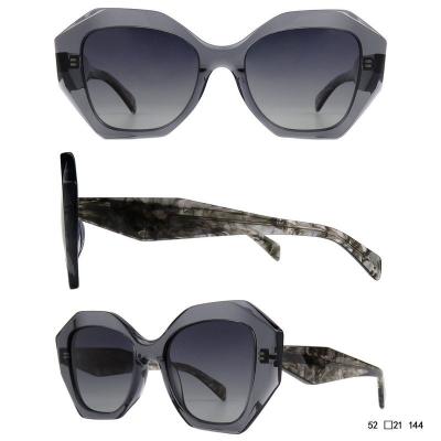 A10856(4) Women's Polarized black Acetate Full Rim Geometric Modern Sunglasses Eyewear