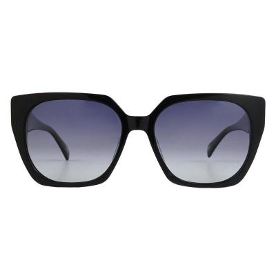 A10852(1) Women's Hand Polished black Acetate Full Rim Cat Eye Modern Sunglasses Eyewear