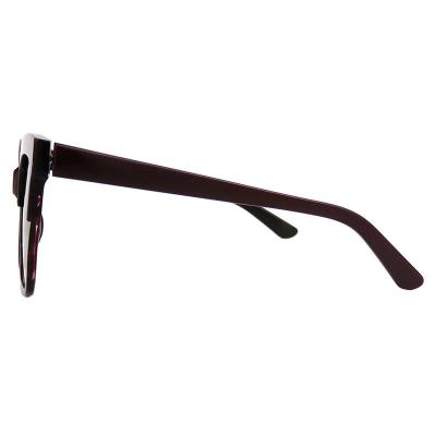 A10851(1) Women's Durable burgundy with red tortoise pattern Acetate Full Rim Square Modern Sunglasses Eyewear